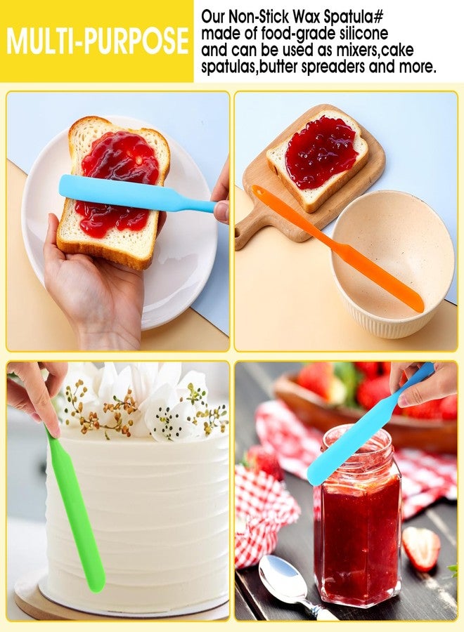 mekueeex 24pcs Jar Spatula,Silicone Jar Scraper with Long Handle,Jam Spreader Cake Cream Butter Spatulas, Silicone Spatula Waxing Applicator for Home Salon Body Use - Image 4